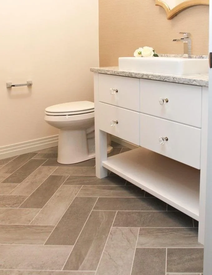 Bathroom with luxury vinyl flooring